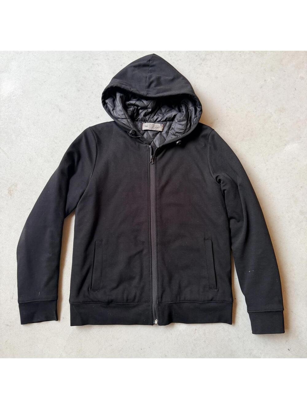 Gap Quilted Lined Black Hoodie Jacket Size Small